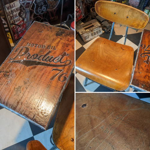 アメリカンヴィンテージ アメリカン スクールデスク（改） 左利き