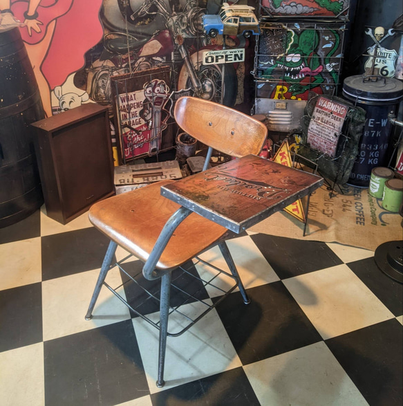 アメリカンヴィンテージ アメリカン スクールデスク（改） 左利き