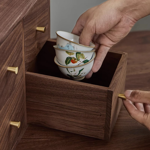 木製四段引き出し 収納什器 インテリア雑貨収納 大容量