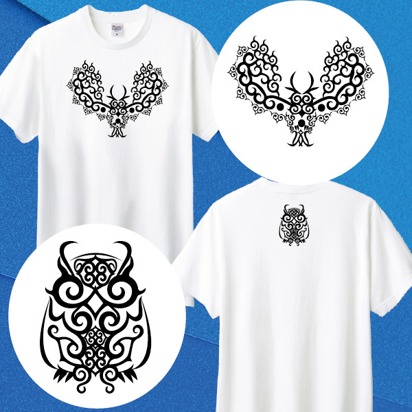 キッズサイズ】【かっこいい】カムイデザインTシャツ【アイヌ
