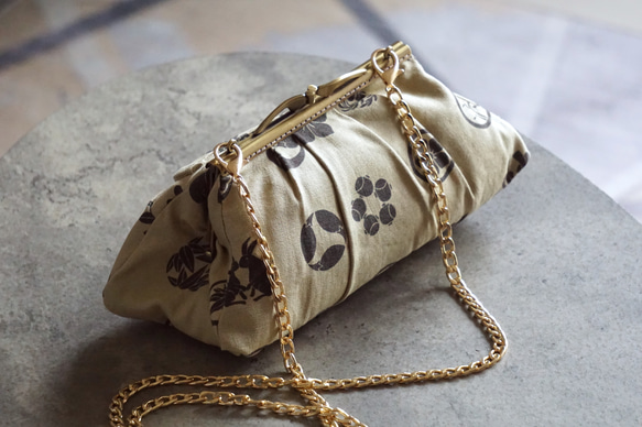 Gamaguchi Purse in handmade cloth - clasp wallet/silgi/clutc 1枚目の画像