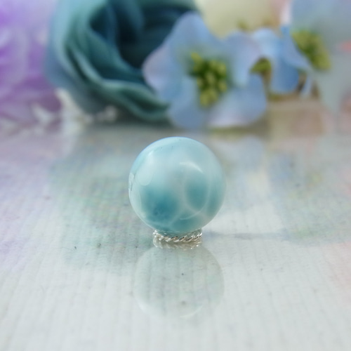 粒売りお得/訳あり】◇大粒ラリマー◇11.6mm ♥美しいひと粒♥波模様