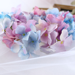 紫陽花の花冠*　ベビー • キッズ花かんむり　ブルー × パープル　NO.5　送料無料！ 3枚目の画像