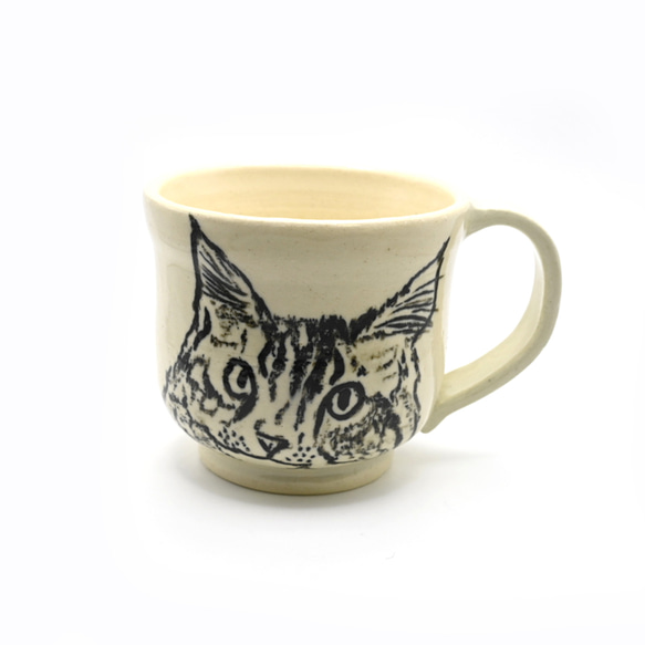 送料無料　猫マグカップ１（手描き） 4枚目の画像