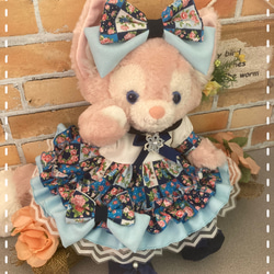 リーナベルＳ　さくらんぼ柄　和モダン　浴衣ドレス6点コスチューム　ステラルーにも リーナベルSサイズ☆オレンジ花柄 和着物ドレス6点コスチューム