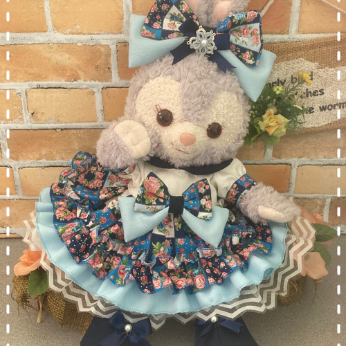 ステラルー S 紺花柄ワンピース6点コスチューム 双子コーデの ... ステラルーS ピンク英字柄ワンピース6点コスチューム 双子コーデ水色も出品中
