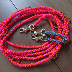 送料無料】【受注製作】パラコードのダブルリード リード・首輪 ydot