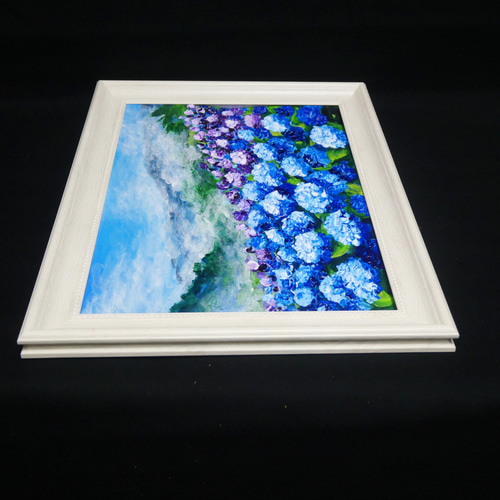 油絵 油彩 油彩画 絵 絵画【天空の夕日と紫陽花】 油絵 油彩 油彩画 絵 絵画【天空の紫陽花】 絵画 HR 通販