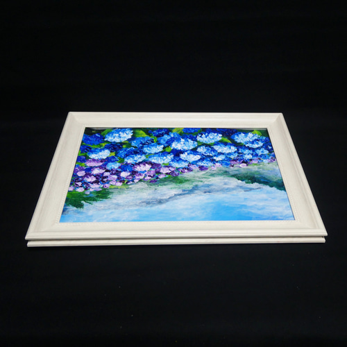 油絵 油彩 油彩画 絵 絵画【天空の紫陽花】 絵画 HR 通販