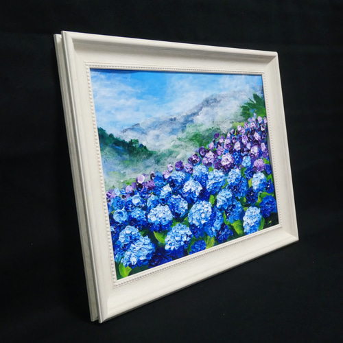 油絵 油彩 油彩画 絵画 絵【海と空と桃源郷岬の紫陽花】 油絵 油彩 油彩画 絵画 絵【海と空と桃源郷岬の紫陽花】 絵画