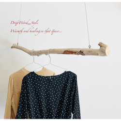 流木インテリア コブが突き出る天然流木のハンガーラック 北欧 衣装掛け ハンギング 吊り下げ ハンガーポール 癒し 5枚目の画像