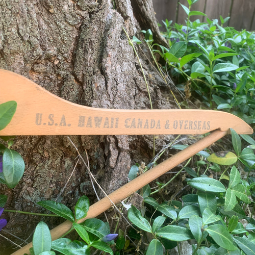 アド付きビンテージ木製ハンガーアメリカ製【Made in USA 1950 アド付きビンテージ木製ハンガーアメリカ製【Made in USA 1950