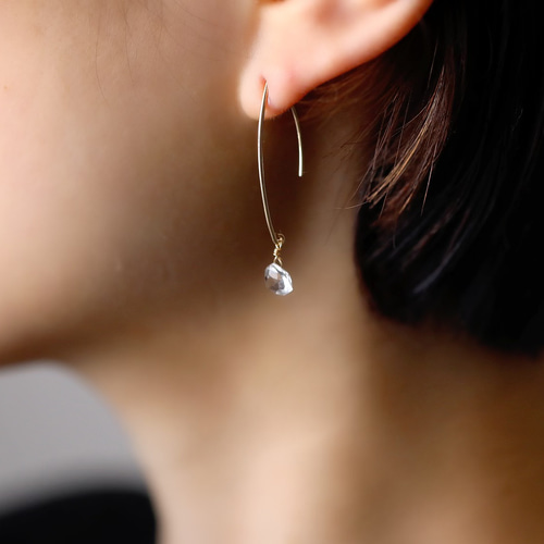 Melody Accessory ピアス 日本製 引っ掛ける タイプ K18GP