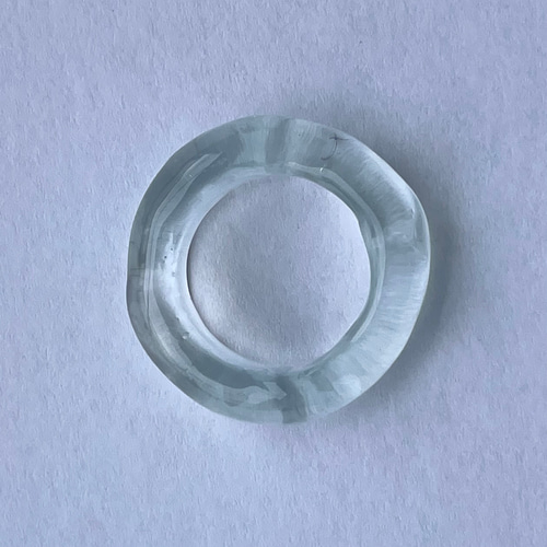 1-20号 sumi/透き通る水色のレジンリング クリアアクセサリー レジン