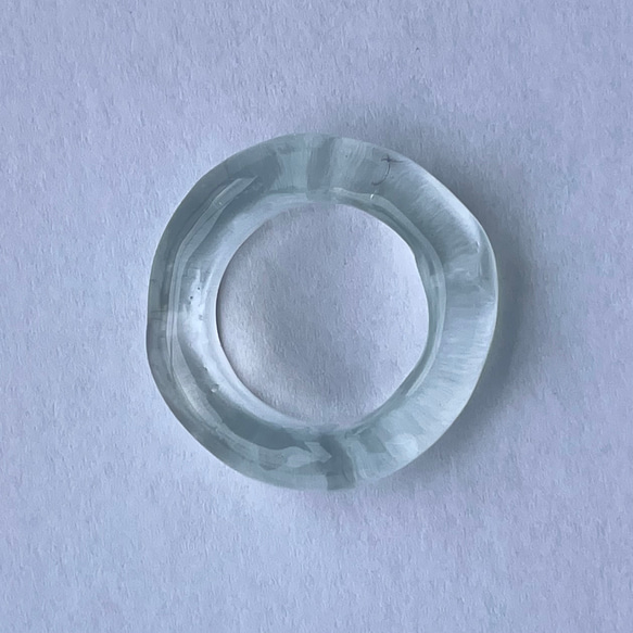1-20号 sumi/透き通る水色のレジンリング クリアアクセサリー レジン指輪  受注生産 no.05/sumi 6枚目の画像