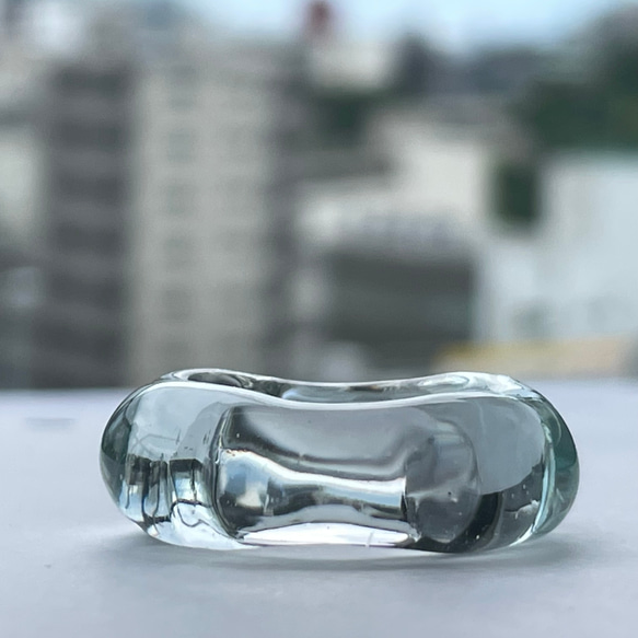 1-20号 sumi/透き通る水色のレジンリング クリアアクセサリー レジン指輪  受注生産 no.05/sumi 5枚目の画像