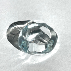 1-20号 sumi/透き通る水色のレジンリング クリアアクセサリー レジン指輪  受注生産 no.05/sumi 3枚目の画像