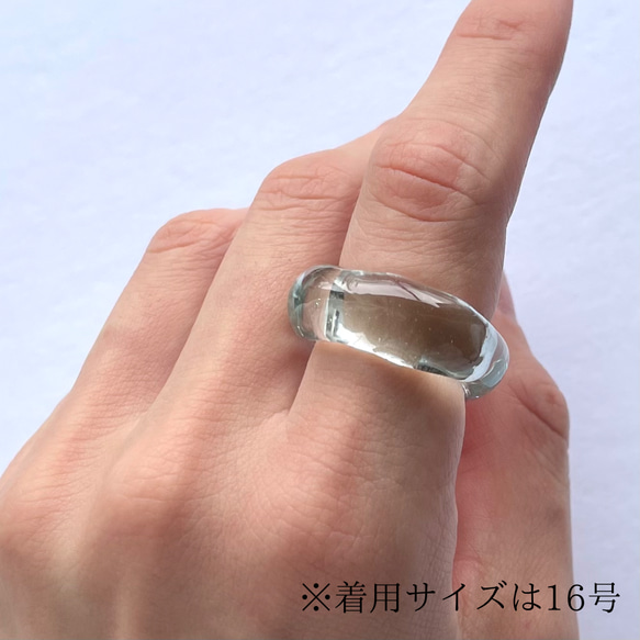 1-20号 sumi/透き通る水色のレジンリング クリアアクセサリー レジン指輪  受注生産 no.05/sumi 7枚目の画像