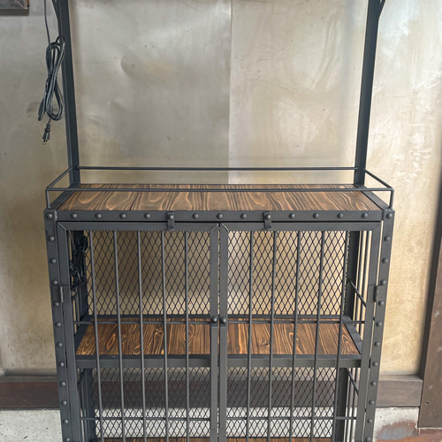 ブラックリベットキャビネット［ダクトレール2本］ 植物棚