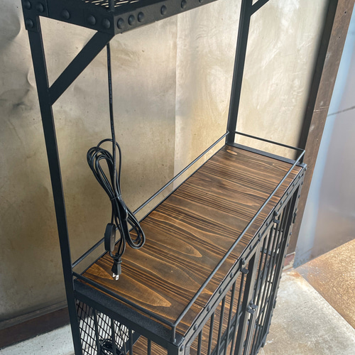 ブラックリベットキャビネット［ダクトレール2本］ 植物棚 アイアン