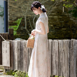 溫柔粉色 兩件套文藝復古少女旗袍 新中式國風春節改良洋裝連身裙 第4張的照片