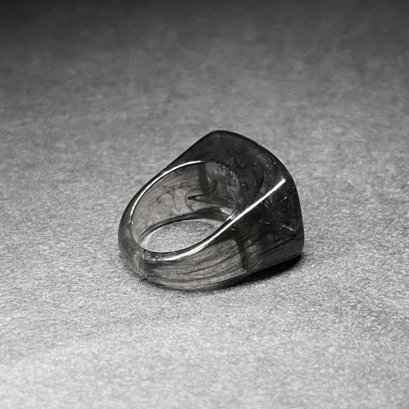 ブラックマーブルリング / black marble ring 2枚目の画像