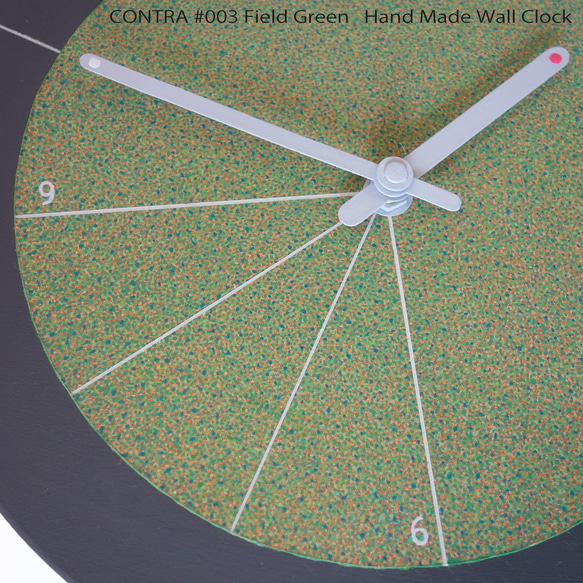 【送料無料】手作りの掛け時計　MUU CLOCK CONTRA (Field Green)緑 デザイン インテリア 4枚目の画像