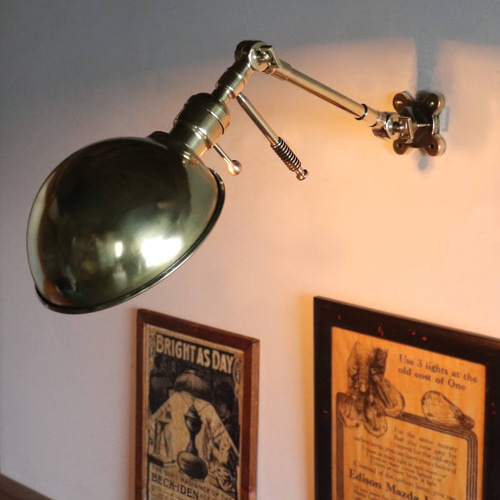 要電気工事】USAヴィンテージブラスラウンドシェードインダストリアル