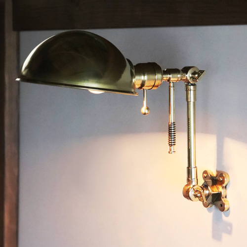 要電気工事】USAヴィンテージブラスラウンドシェードインダストリアル