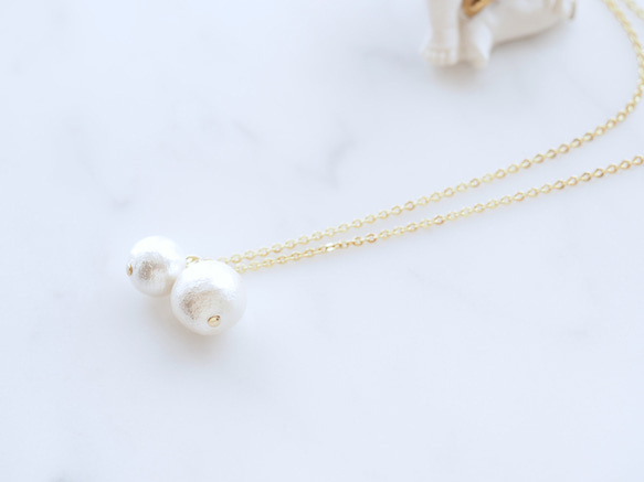 ▷限量 ◁棉質珍珠簡約項鍊cm8 第2張的照片