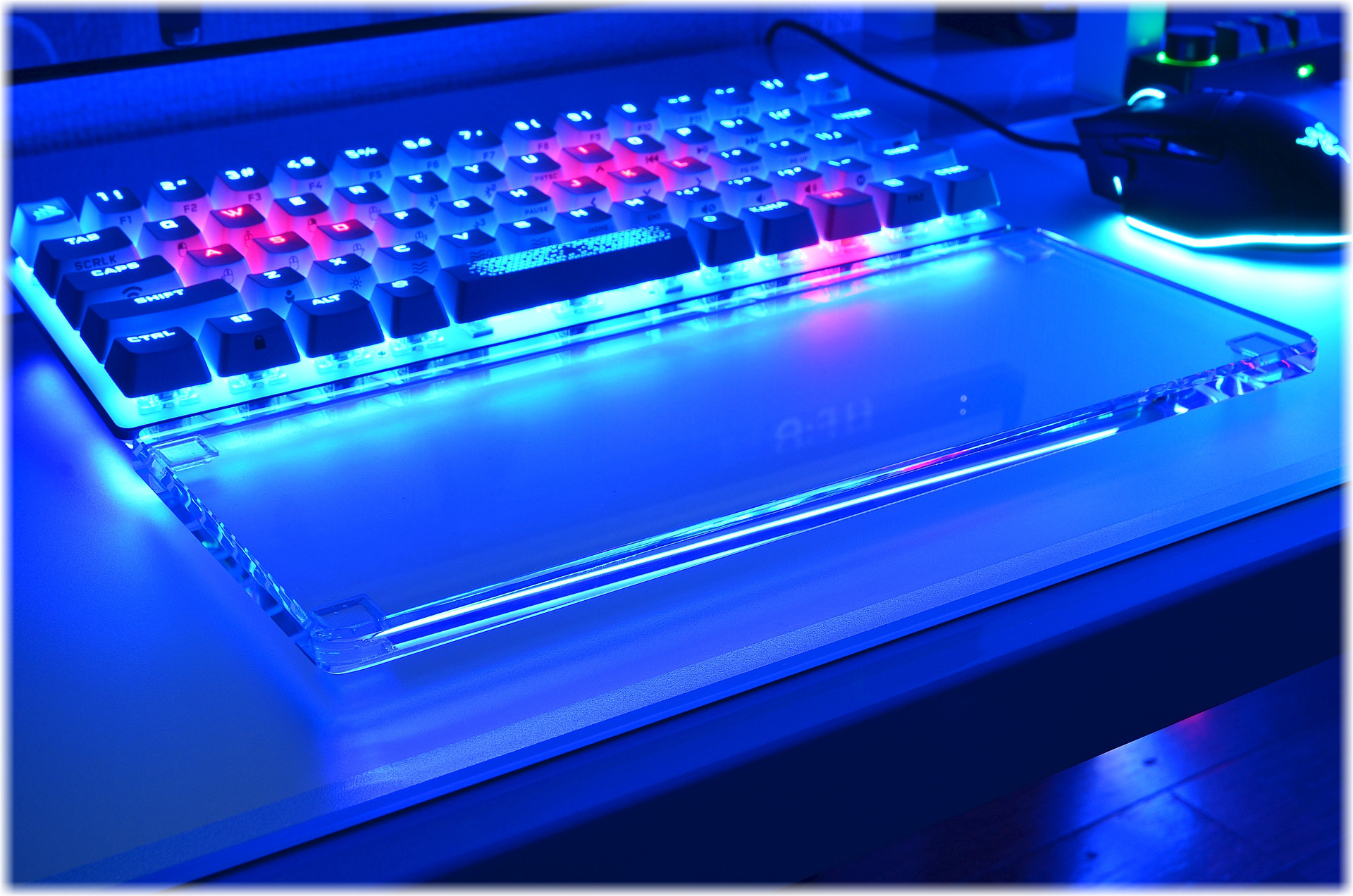 FULLガラスパームレスト【縦120㎜/横381～500㎜】四方小口磨き・ディアマンテガラス製