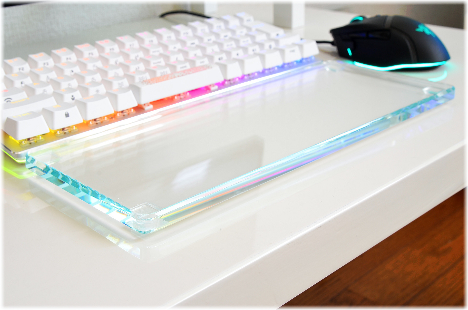 FULLガラスパームレスト【縦120㎜/横381～500㎜】四方小口磨き・ディアマンテガラス製