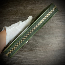 イタリアンレザー 大容量 長財布 メンズ財布 レディス財布 カード１５枚 グリーン 緑 プレゼント アドバンレザー 本革 4枚目の画像
