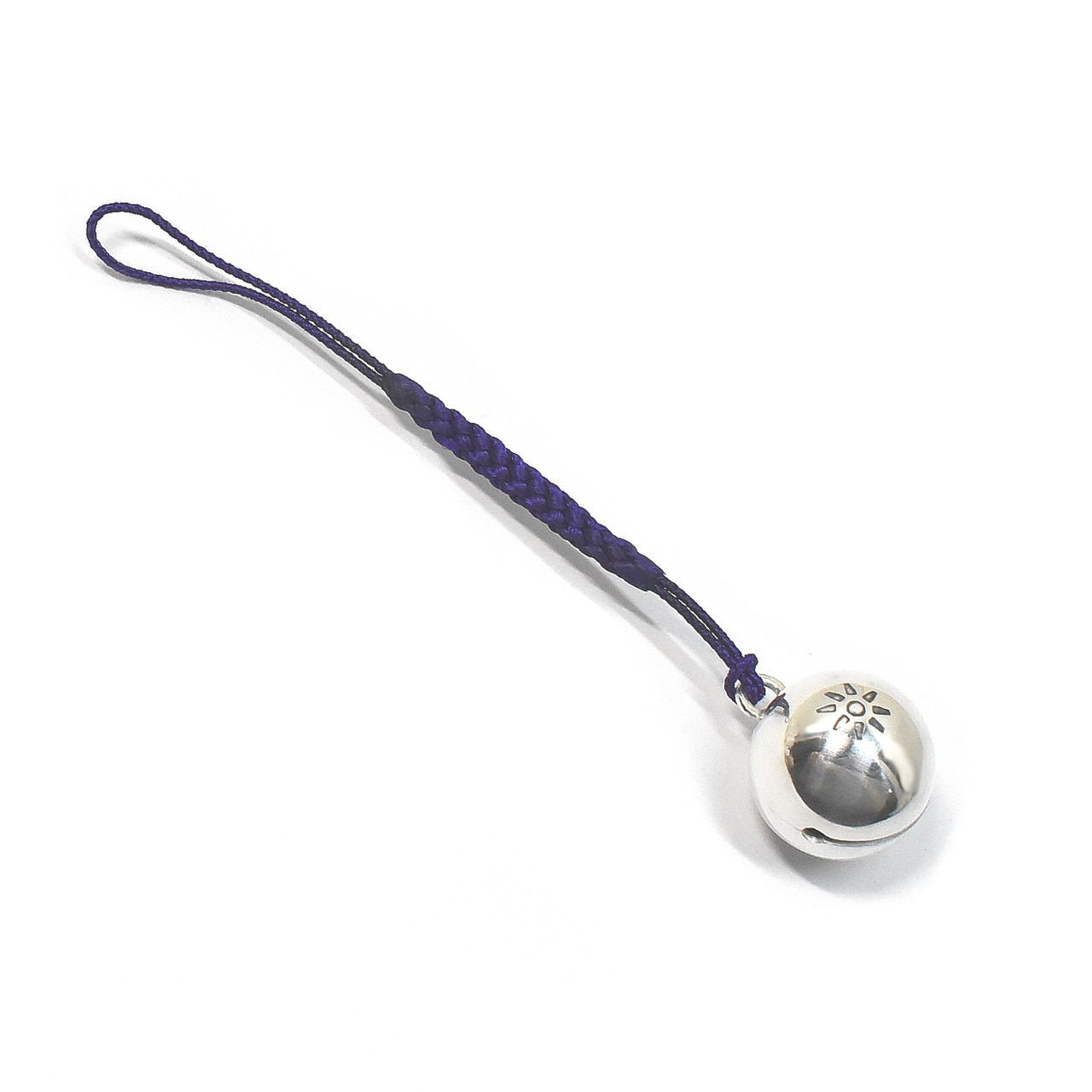 銀の鈴 太陽模様の根付 直径17mm