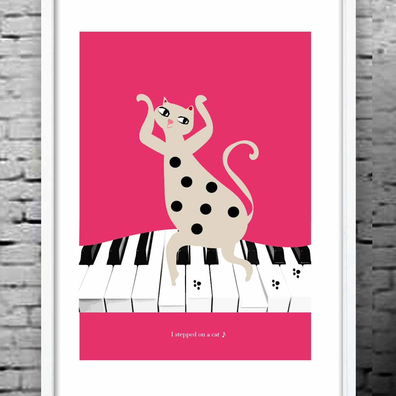 ネコ踏んじゃった♪2　ネコ　送料無料　イラスト　ポスター　アート/sei（新着順）検索　1275