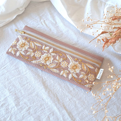ギフトシリーズ ペンケース / インド刺繍 / 刺繍リボン / 小物入れ