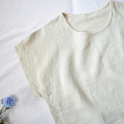ヘンプ100％　麻　Tシャツ　レディース　オーガニック　天然素材　カットソー　日本製　無染色無漂白 夏　涼しい　無地　 1枚目の画像
