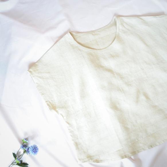 ヘンプ100％　麻　Tシャツ　レディース　オーガニック　天然素材　カットソー　日本製　無染色無漂白 夏　涼しい　無地　 2枚目の画像