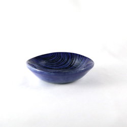 豆鉢　豆皿　【夜明け】手作り陶器　瀬戸焼　ブルー　瑠璃釉　女性作家　海月 2枚目の画像