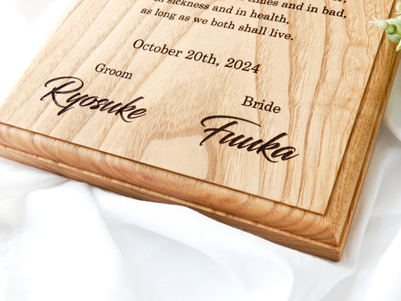 無垢の木の結婚証明書 ウェディング 結婚式 挙式 9枚目の画像