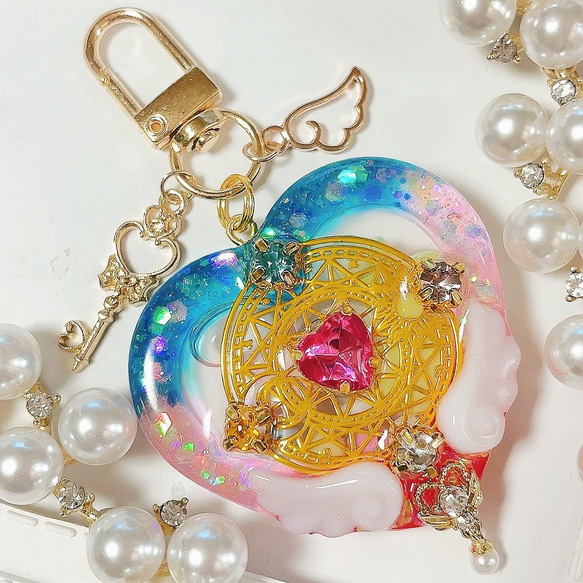 【アイカツおじさん☆】ハート　レジンキーホルダー アイカツおじさん☆】ハート レジンキーホルダー