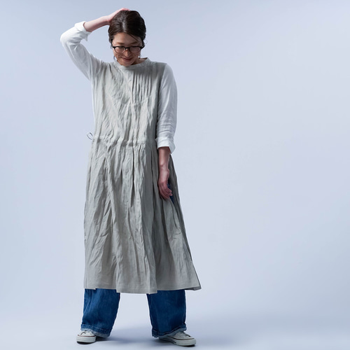 wafu】リネンワンピース 重ね着の新しい魅力発見 プザムドレス / 亜麻