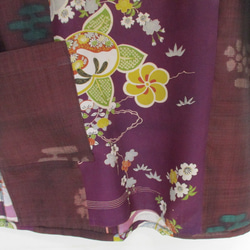 ７１１８　花柄の着物で作ったプルオーバー　＃送料無料 15枚目の画像
