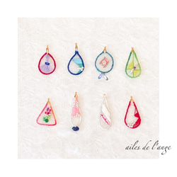 【SOLDOUT】no.901- organdy embroidery triangle earcuff 4枚目の画像