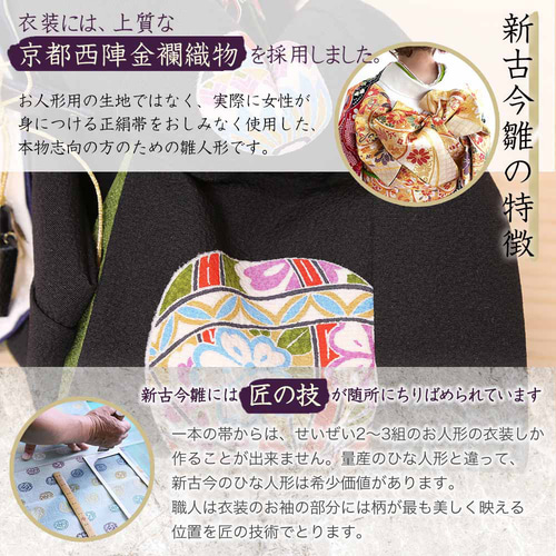 雛人形 新古今雛 三五親王飾り 京友禅 貝あそび金屏風 工房天祥