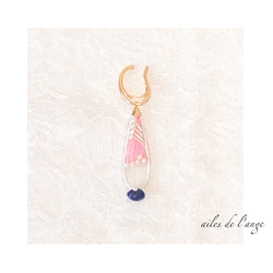 no.902 - organdy embroidery drop earcuff 1枚目の画像