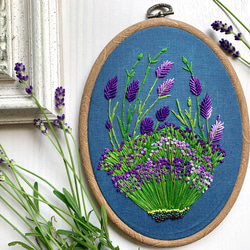 【受注製作】lavender garden ラベンダー畑で、、、手刺繍タペストリー 6枚目の画像