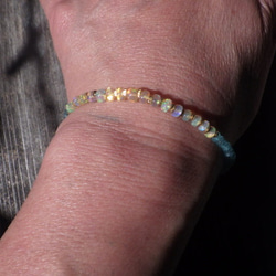 14kgf＊Opal & Sea Bracelet　プレシャスオパール＆アパタイト☆アジャスター 13枚目の画像