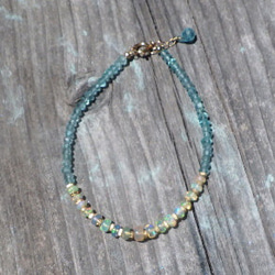 14kgf＊Opal & Sea Bracelet　プレシャスオパール＆アパタイト☆アジャスター 20枚目の画像