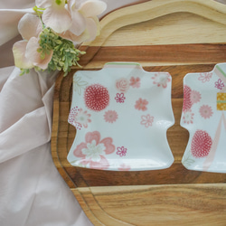 creema限定◆ ペア　花咲くきもの皿 ◆ 小皿　取り皿 3枚目の画像